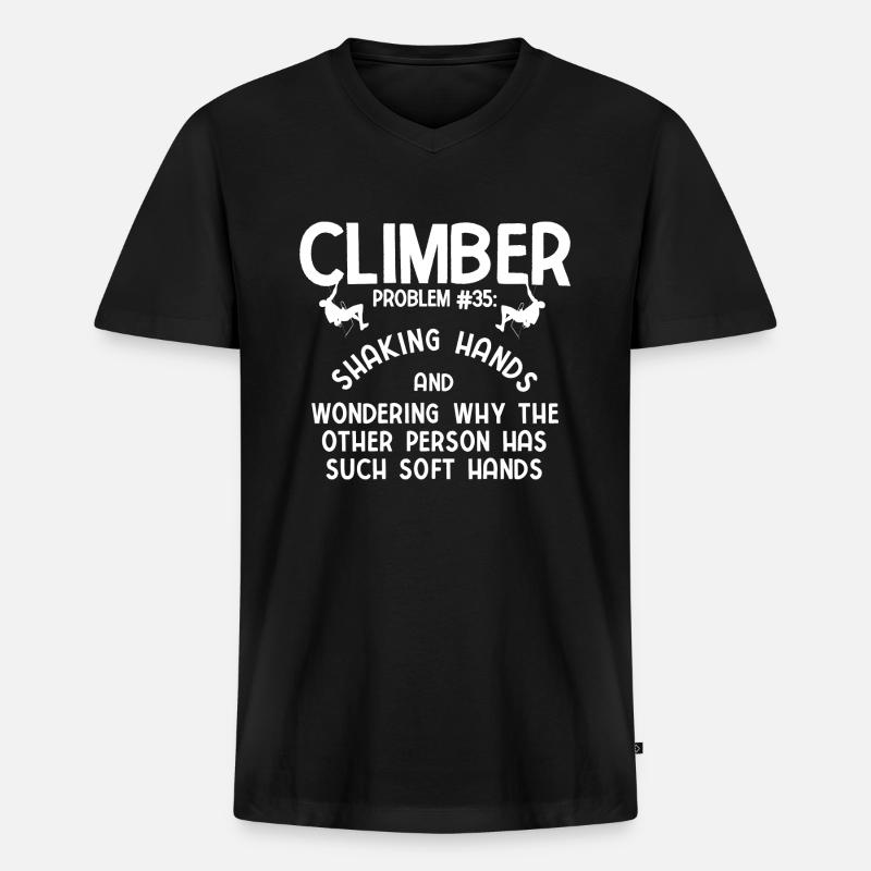 Klettern Bouldern - Männer Premium Bio T-Shirt mit V-Ausschnitt - Schwarz
