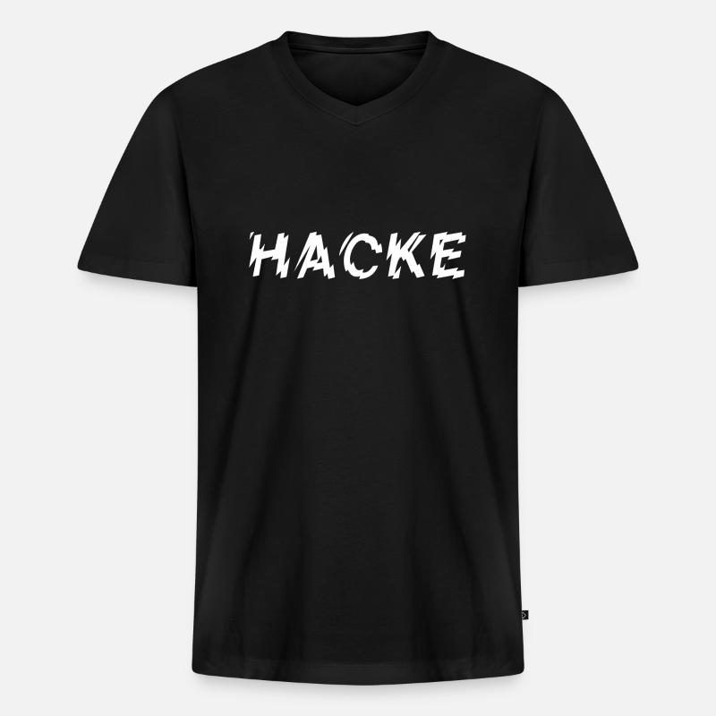 Hacke Dicht - Männer Premium Bio T-Shirt mit V-Ausschnitt - Schwarz