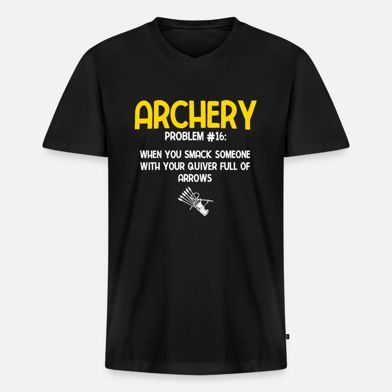 Bogenschießen Archery - Männer Premium Bio T-Shirt mit V-Ausschnitt - Schwarz