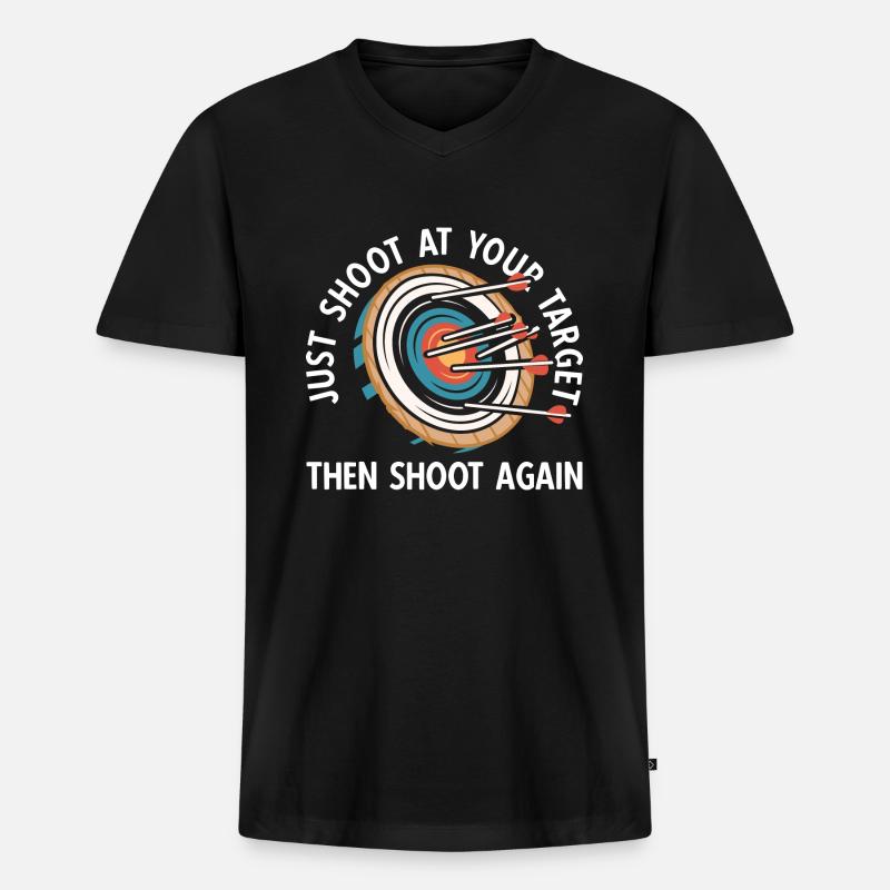 Bogenschießen Archery - Männer Premium Bio T-Shirt mit V-Ausschnitt - Schwarz