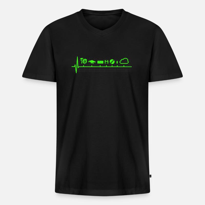Datenträger Speicher Evolution Technologie Nerd - Männer Premium Bio T-Shirt mit V-Ausschnitt - Schwarz