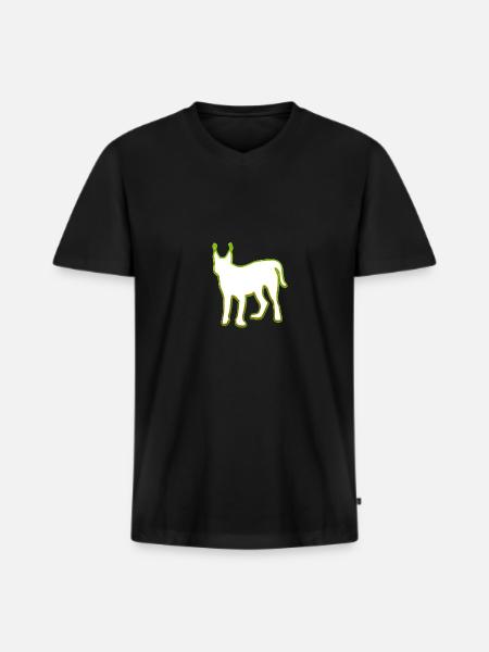 Luchs - Männer Premium Bio T-Shirt mit V-Ausschnitt - Schwarz