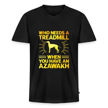 Azawakh Hundebesitzer Arabischer Windhund Tuareg Sloughi - Männer Premium Bio T-Shirt mit V-Ausschnitt - Schwarz - Vorne - Nico (187cm)