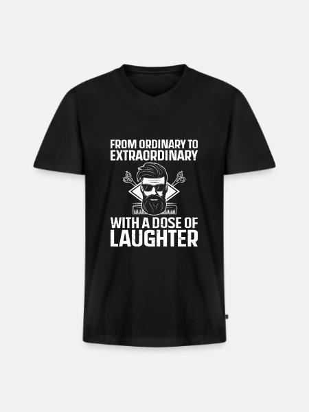 Coiffeur Coiffeur Coiffeur Coiffure Coiffure - T-shirt encolure en V Premium bio Homme - noir