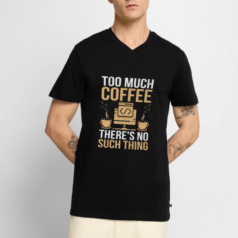 Kaffee-Codierung Programmierer Programmierer Entwickler Nerd Coff Männer Premium Bio T-Shirt mit V-Ausschnitt