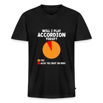 werde ich heute Akkordeon spielen Akkordeons Akkordeon Akkordeon - Männer Premium Bio T-Shirt mit V-Ausschnitt - Schwarz - Vorne - Nico (187cm)