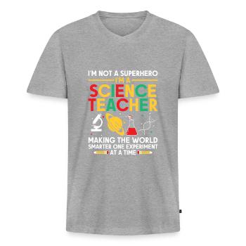 Science Teacher School Teacher Biology Chemistry P - Men's Premium Organic T-shirt with V-neck - heather grey - Front