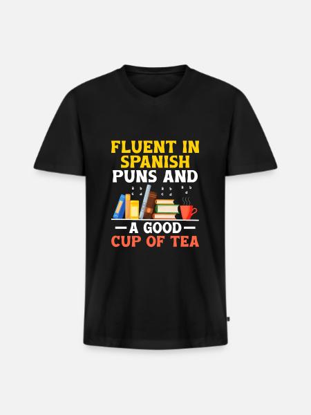 Fremdsprachenlehrer Schule Sprachlehrer - Männer Premium Bio T-Shirt mit V-Ausschnitt - Schwarz