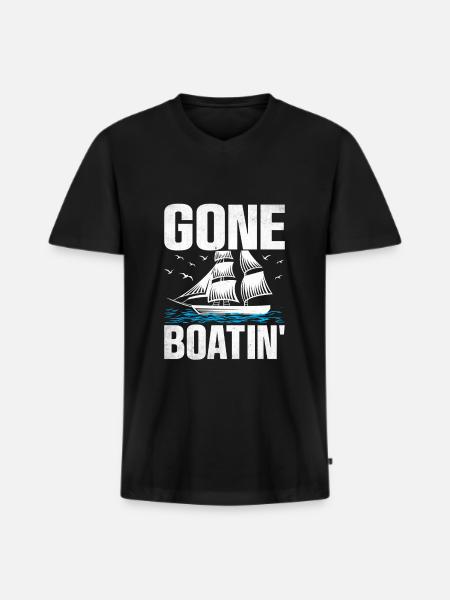 Pédalo Gone Boatin' - T-shirt encolure en V Premium bio Homme - noir