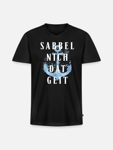 Norddeutscher witziger Spruch - Männer Premium Bio T-Shirt mit V-Ausschnitt - Schwarz