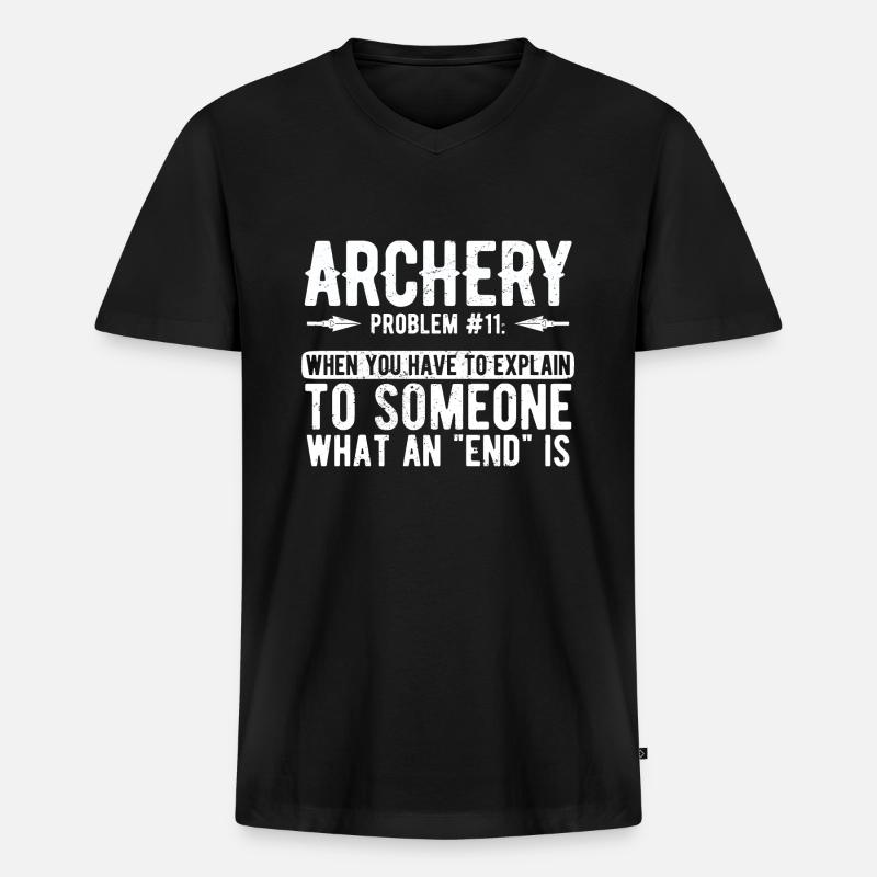 Bogenschießen Archery - Männer Premium Bio T-Shirt mit V-Ausschnitt - Schwarz