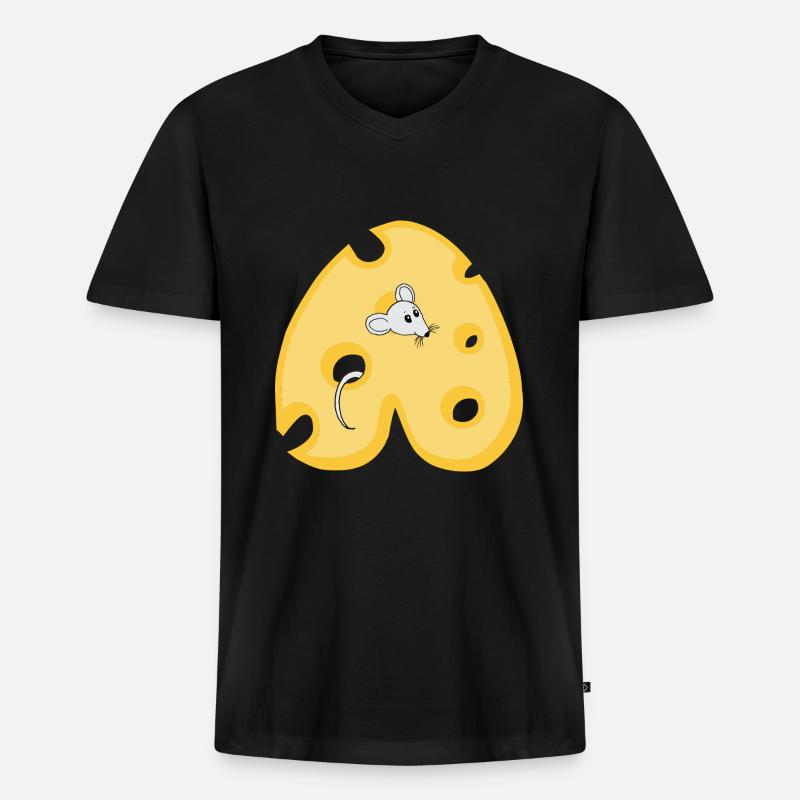 käse a - Männer Premium Bio T-Shirt mit V-Ausschnitt - Schwarz