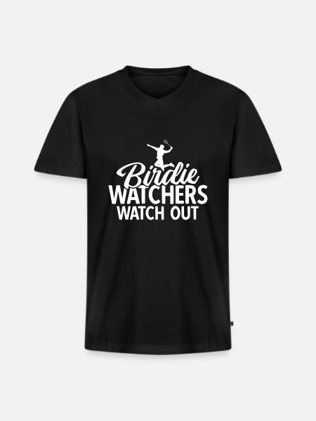 Badminton - Männer Premium Bio T-Shirt mit V-Ausschnitt - Schwarz