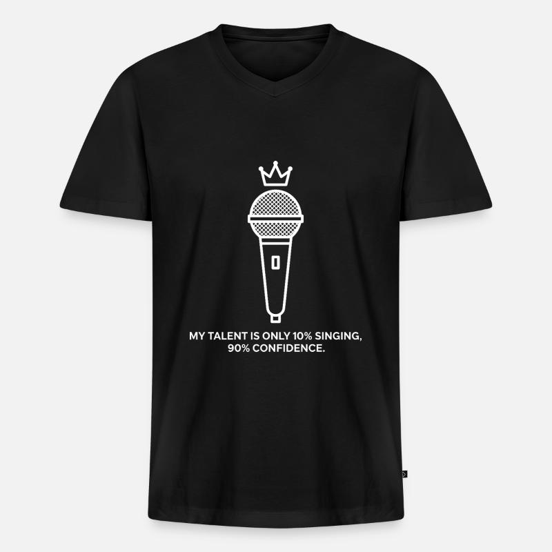 10% Talent, 90% Selbstvertrauen - Männer Premium Bio T-Shirt mit V-Ausschnitt - Schwarz
