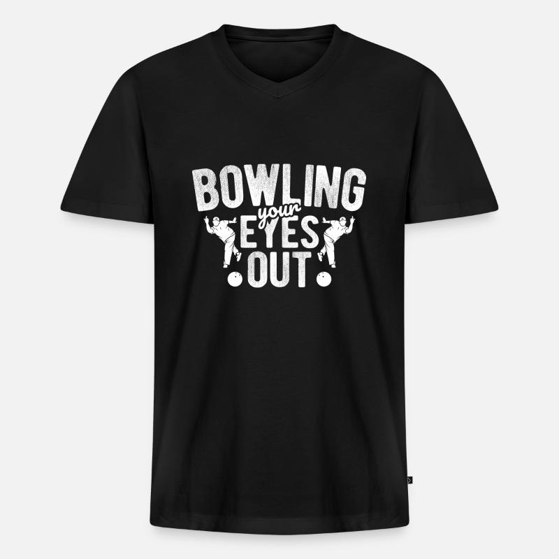 Bowling - Männer Premium Bio T-Shirt mit V-Ausschnitt - Schwarz