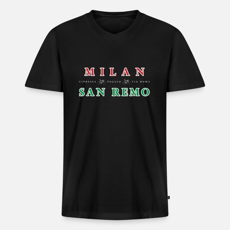 Mailand San Remo - Männer Premium Bio T-Shirt mit V-Ausschnitt - Schwarz