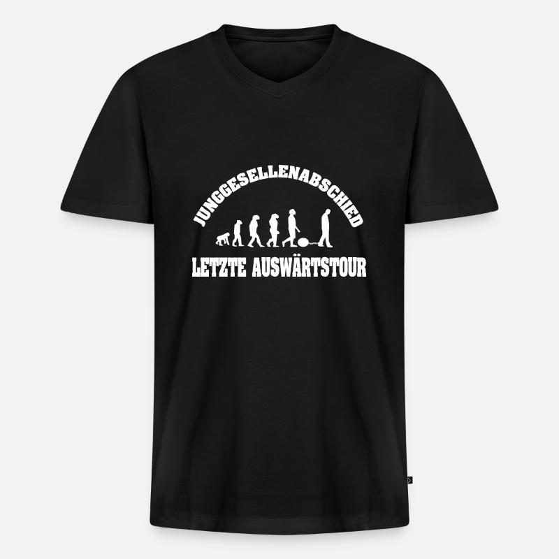 Junggesellenabschied - Männer Premium Bio T-Shirt mit V-Ausschnitt - Schwarz