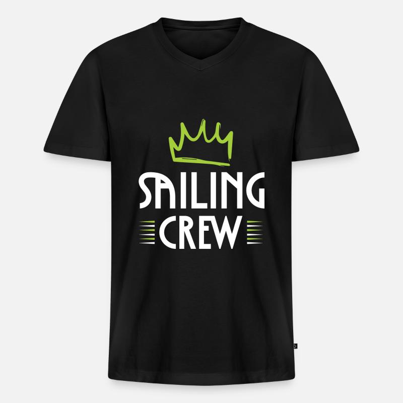 Sailing Crew - Männer Premium Bio T-Shirt mit V-Ausschnitt - Schwarz