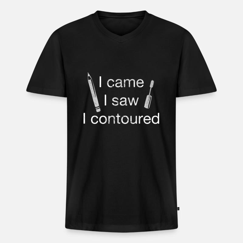Make-up - Männer Premium Bio T-Shirt mit V-Ausschnitt - Schwarz