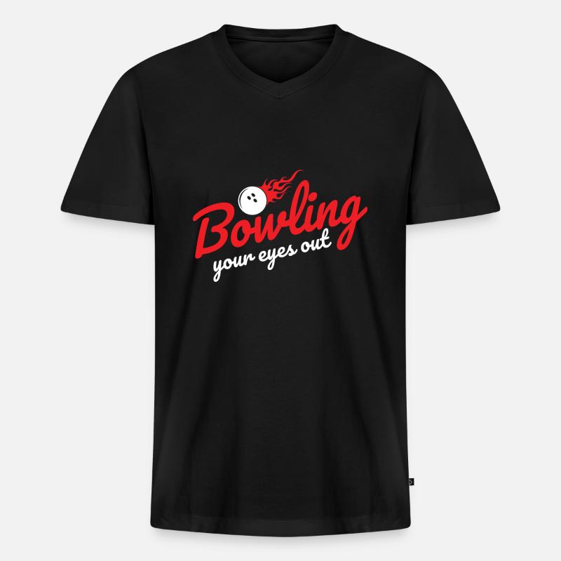 Bowling - Männer Premium Bio T-Shirt mit V-Ausschnitt - Schwarz