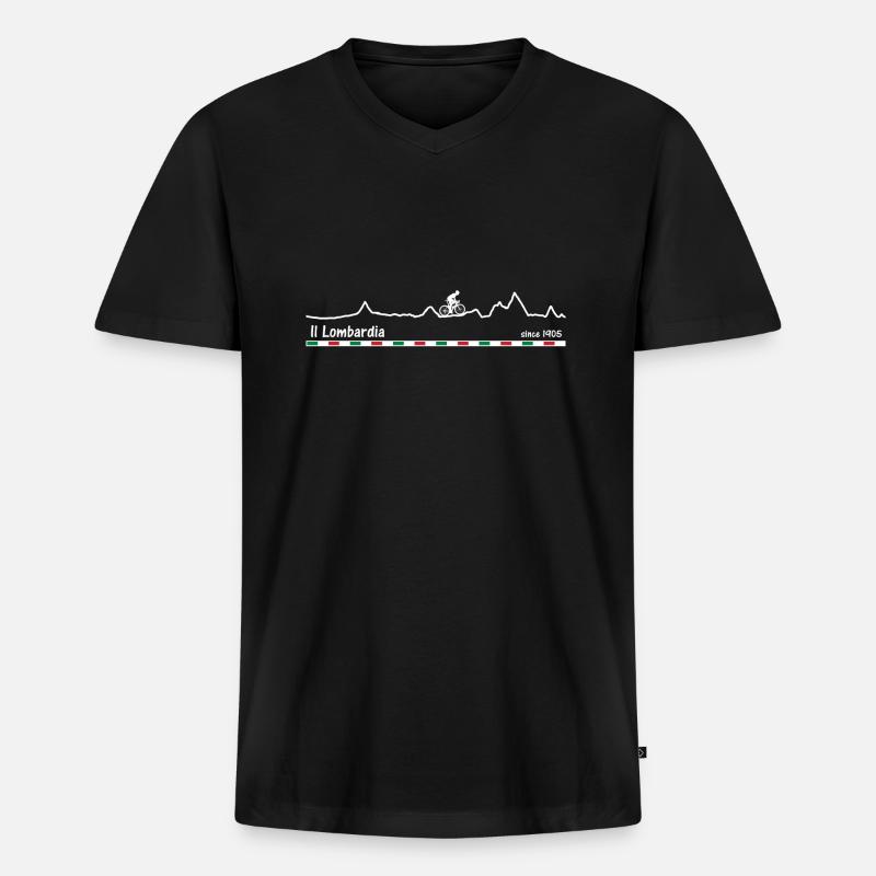 Lombardei Rundfahrt - Männer Premium Bio T-Shirt mit V-Ausschnitt - Schwarz