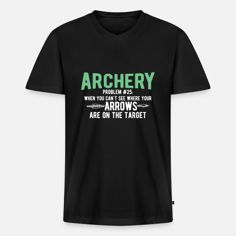 Bogenschießen Archery - Männer Premium Bio T-Shirt mit V-Ausschnitt - Schwarz