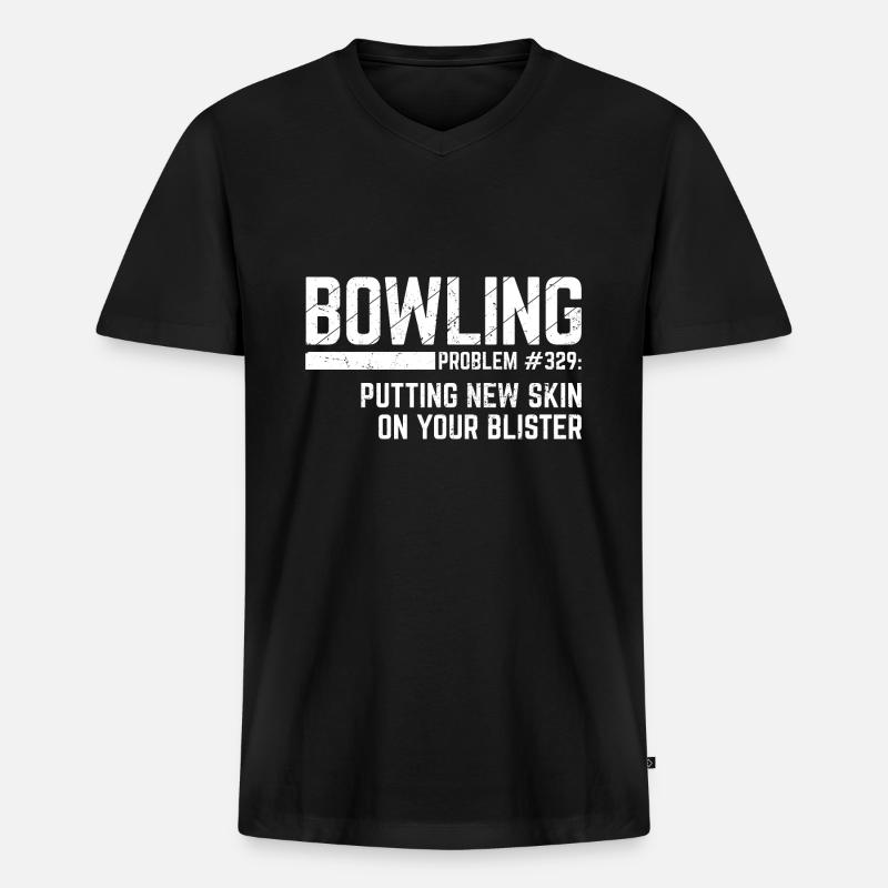 Bowling - Männer Premium Bio T-Shirt mit V-Ausschnitt - Schwarz