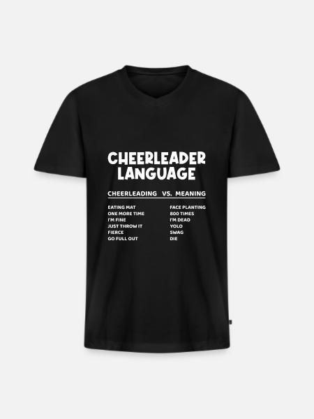 Cheerleader Language Cheerleading Cheerdance Danci - Männer Premium Bio T-Shirt mit V-Ausschnitt - Schwarz