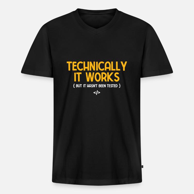 Software Ingenieur Informatiker Programmierer - Männer Premium Bio T-Shirt mit V-Ausschnitt - Schwarz