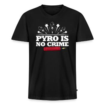 Feuerwerk Raketen No Crime - Männer Premium Bio T-Shirt mit V-Ausschnitt - Schwarz - Vorne - Nico (187cm)