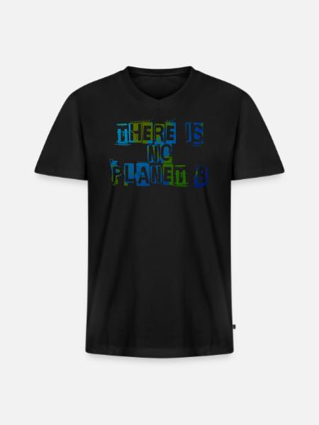 There Is No Planet B - T-shirt encolure en V Premium bio Homme - noir
