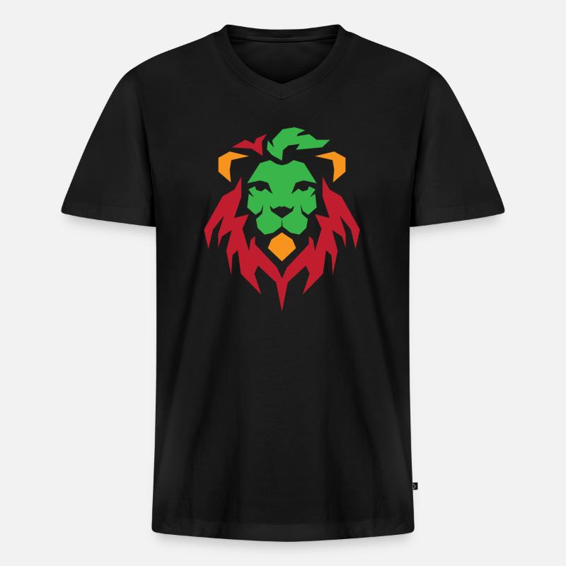 Reggae - Männer Premium Bio T-Shirt mit V-Ausschnitt - Schwarz