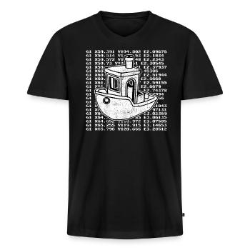 Benchy 3D Gcode Test Hobby Modellierung - Männer Premium Bio T-Shirt mit V-Ausschnitt - Schwarz - Vorne - Nico (187cm)