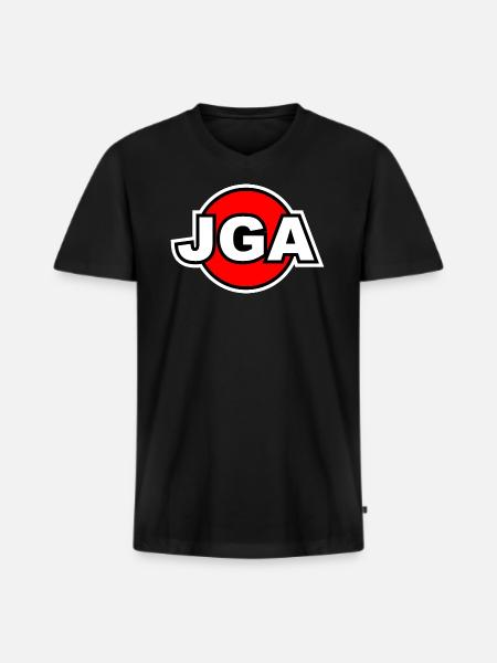 JGA - Männer Premium Bio T-Shirt mit V-Ausschnitt - Schwarz