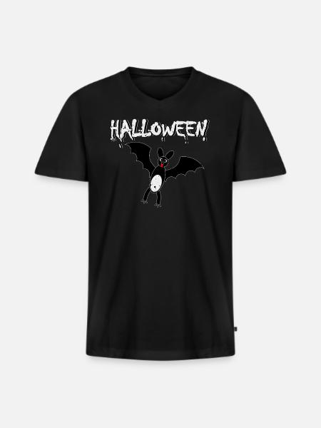 Halloween Bat - Men's Premium Organic T-shirt with V-neck - black