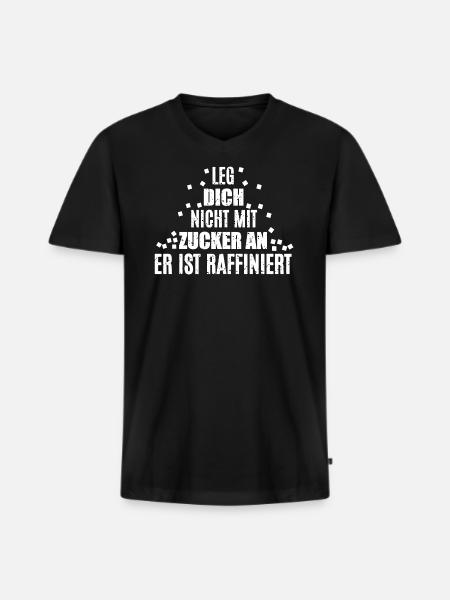 Don't mess with sugar - Men's Premium Organic T-shirt with V-neck - black