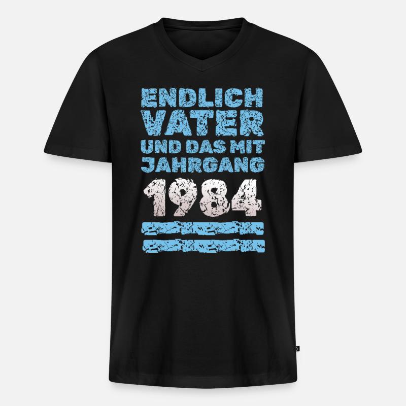 mit 1984 - Männer Premium Bio T-Shirt mit V-Ausschnitt - Schwarz