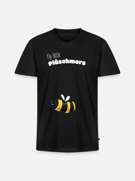 Plüschmors Plattdeutsch Geschenkidee - Männer Premium Bio T-Shirt mit V-Ausschnitt - Schwarz