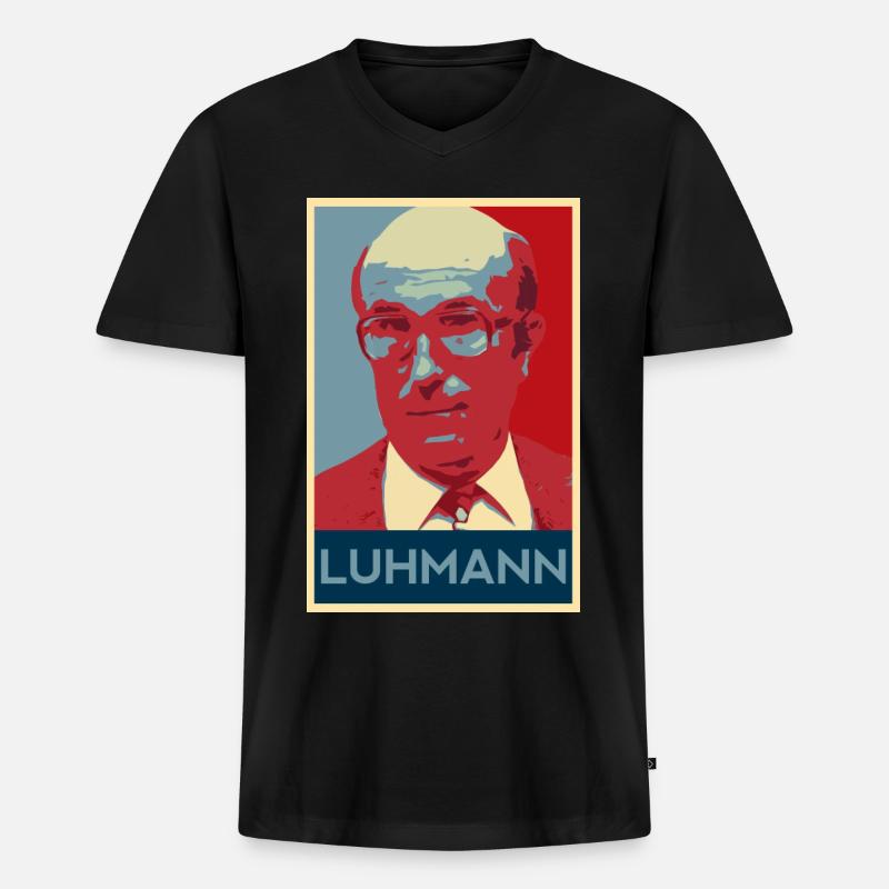 Niklas Luhmann Systemtheorie - Männer Premium Bio T-Shirt mit V-Ausschnitt - Schwarz
