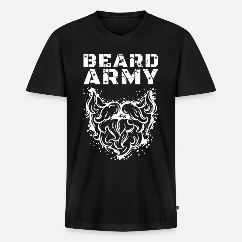 Bart Armee Bart Arm - Männer Premium Bio T-Shirt mit V-Ausschnitt - Schwarz