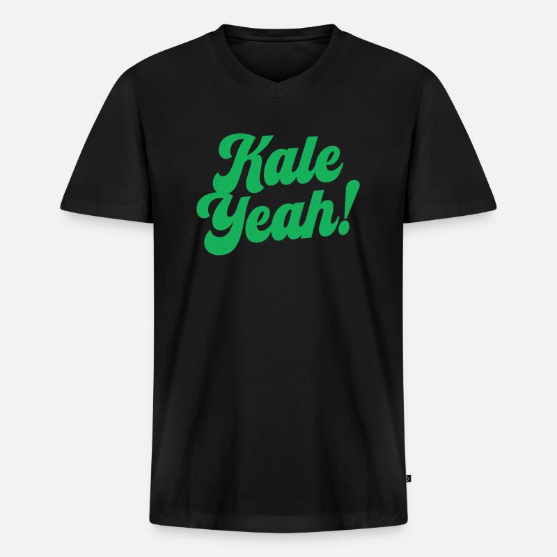 Grünkohl ja - Männer Premium Bio T-Shirt mit V-Ausschnitt - Schwarz