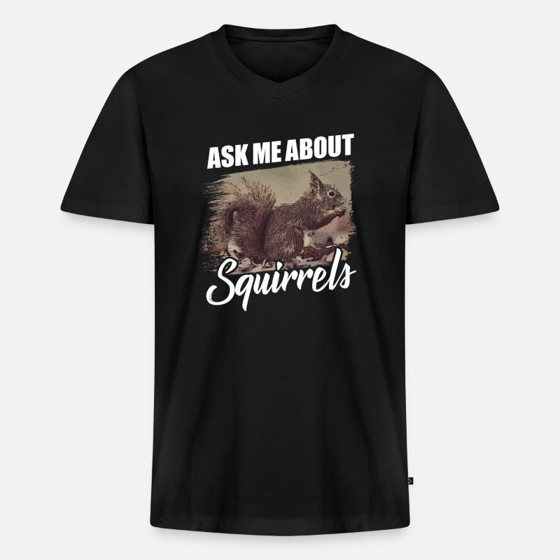 Eichhörnchen - Männer Premium Bio T-Shirt mit V-Ausschnitt - Schwarz