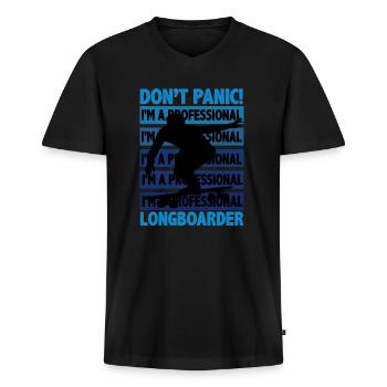 Longboard - Männer Premium Bio T-Shirt mit V-Ausschnitt - Schwarz - Vorne - Nico (187cm)