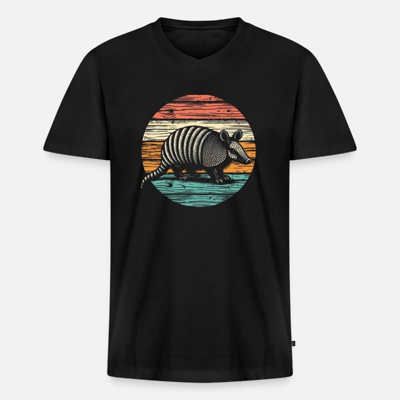 Armadillo Gürteltier - Männer Premium Bio T-Shirt mit V-Ausschnitt - Schwarz