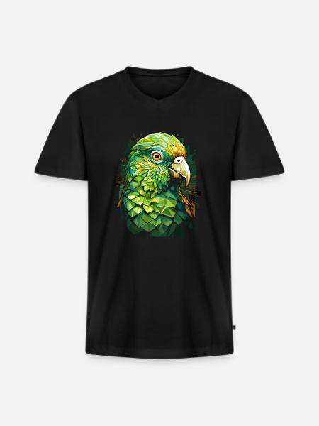Budgie Parakeet - Men's Premium Organic T-shirt with V-neck - black