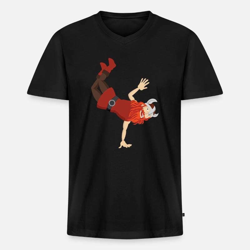 CELTIC - Männer Premium Bio T-Shirt mit V-Ausschnitt - Schwarz