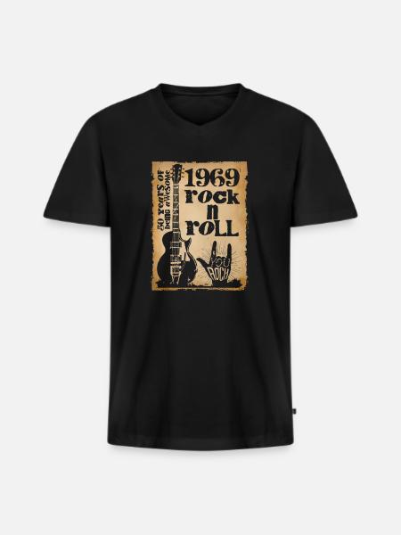 retro 1969 - Men's Premium Organic T-shirt with V-neck - black