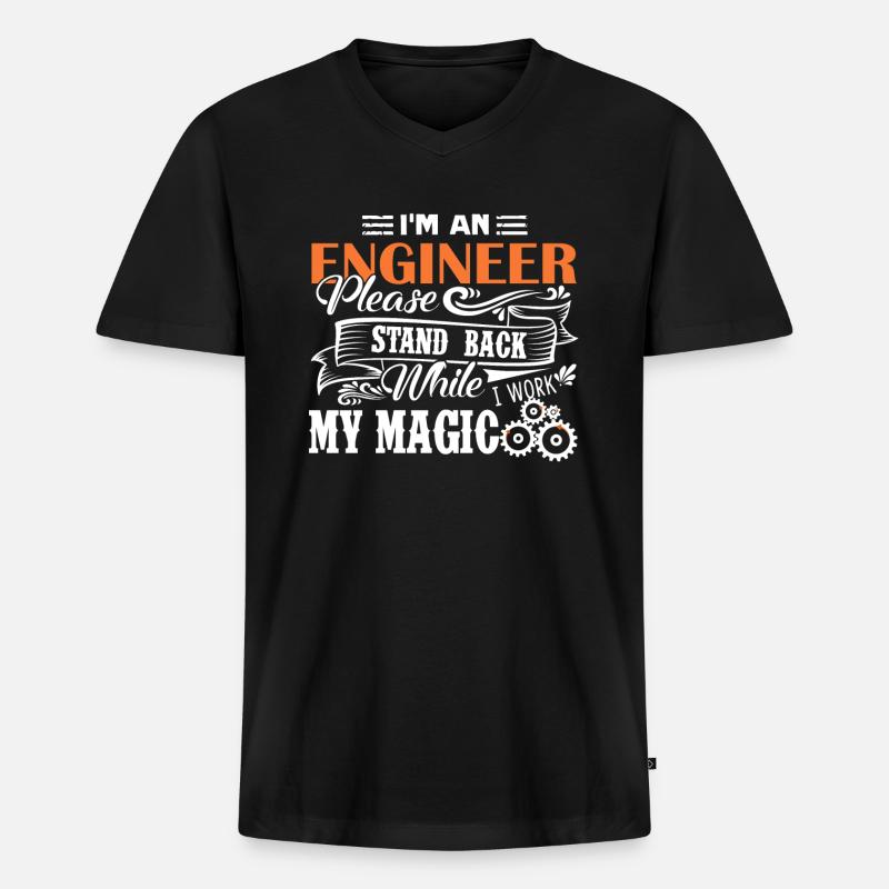 Engineer I Am An Engineer - Men's Premium Organic T-shirt with V-neck - black