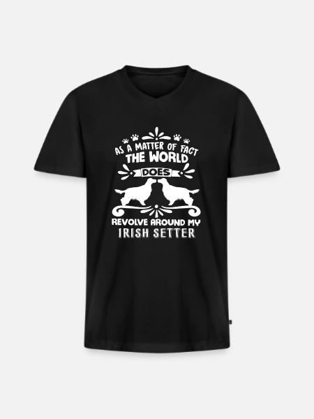 Irish Setter Shirt - Men's Premium Organic T-shirt with V-neck - black