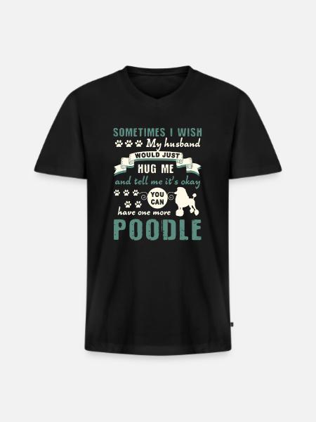 Caniche câlin mon caniche - T-shirt encolure en V Premium bio Homme - noir